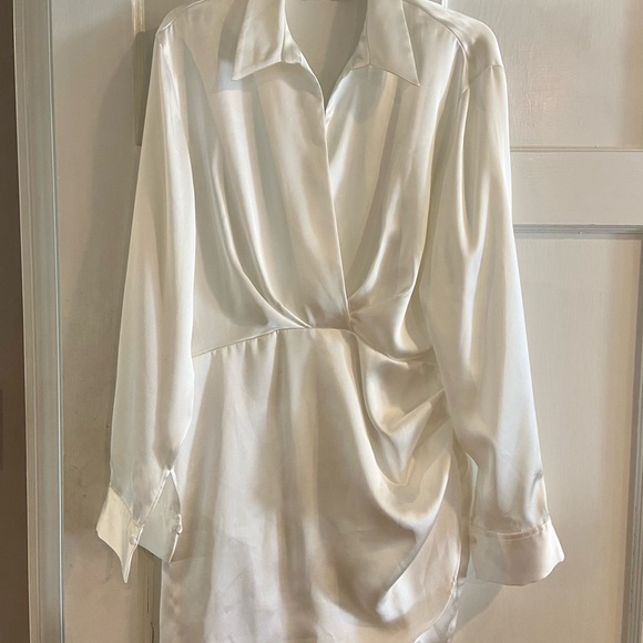 Zara Dresses & Skirts - Zara White Satin Mini Dress